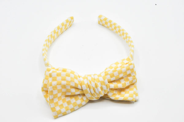 Felicity Headband // Yellow Check
