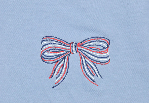 Adult Embroidered Tee// Bow